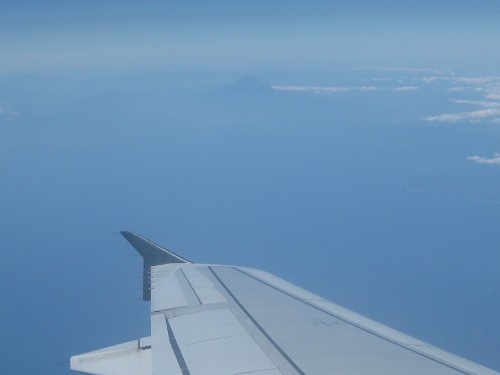 飛行機から見た富士山１